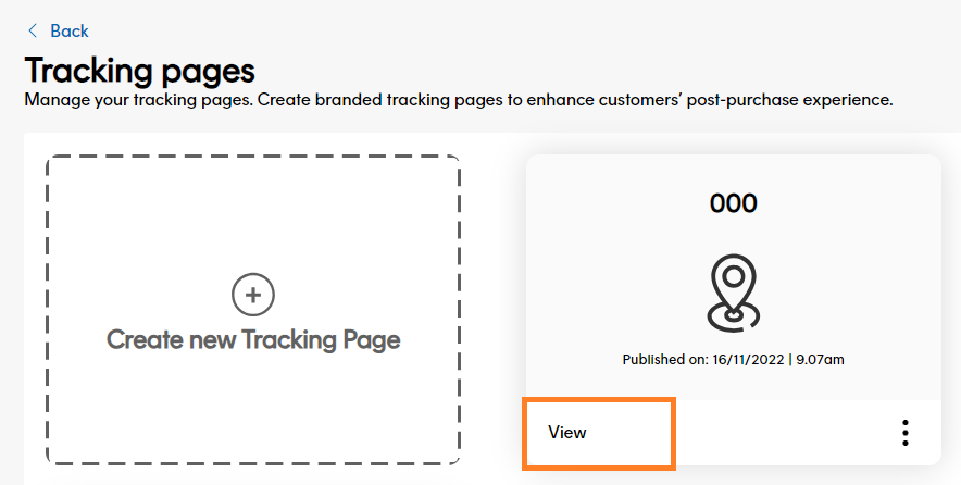 Edit Tracking Page